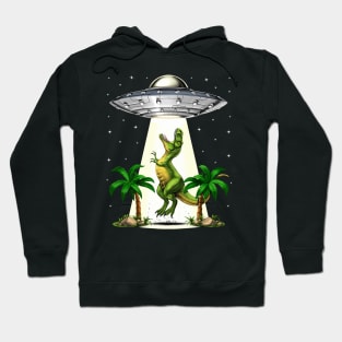 T-Rex Dinosaur Alien Abduction Hoodie